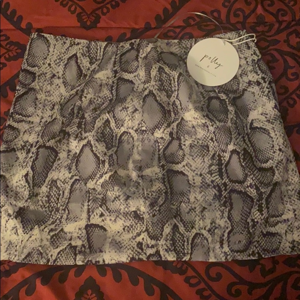 Snake skin mini skirt